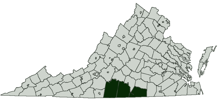 map of Virginia counties served by Jerry Epps Landscape Company